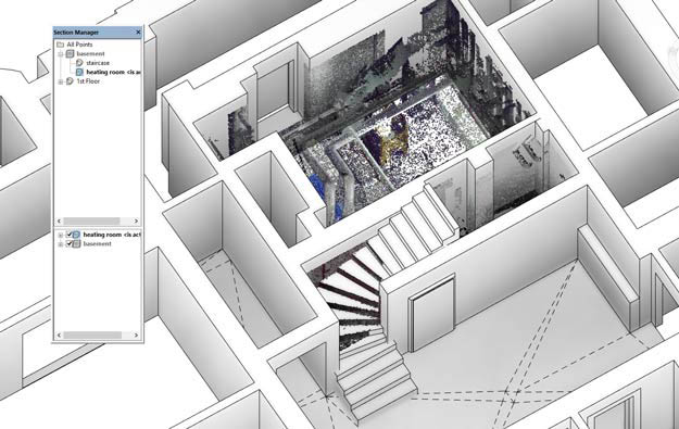 Interfejs wtyczki FARO As-Built – modelowanie BIM i praca z chmurą punktów ze skaningu 3D - dedykowane dla budownictwa